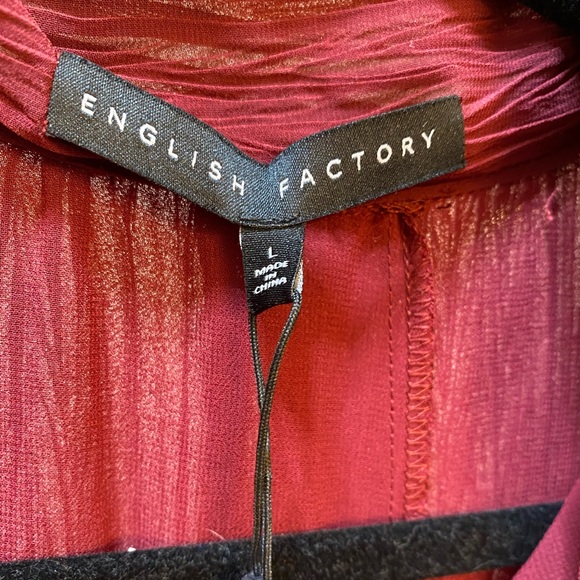 LAST CALL Wine-Colored English Factory Dress - Picture 6 of 6